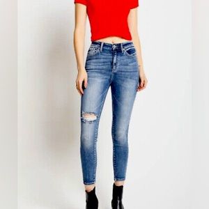 Kancan Exposed Knee Womens Skinny Jeans